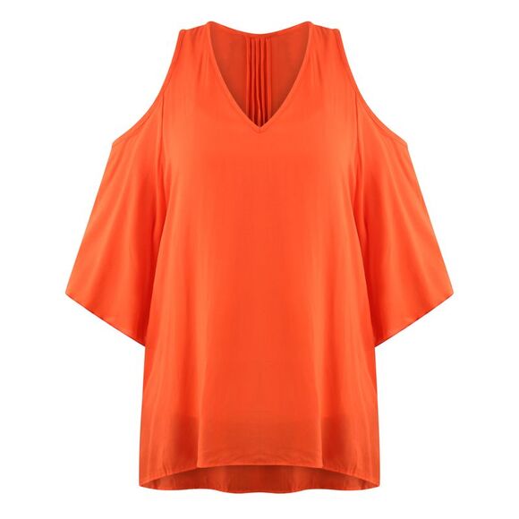 Oversize Boho Top With Peek-A-Boo Shoulders - Picture 1 of 4